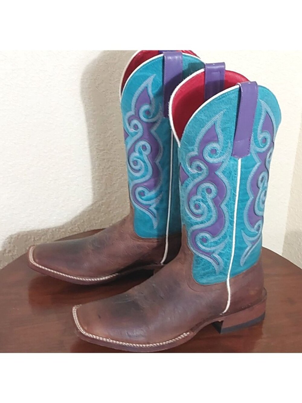 Macie Bean Womens Cowboy Western Boots Size 9 M Turquoise Purple